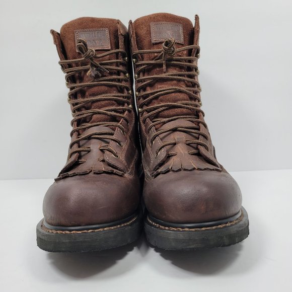 Work Zone Oil Resistant Waterproof Mens Brown Leather Work Boots N880 US Size 12 - Picture 3 of 11